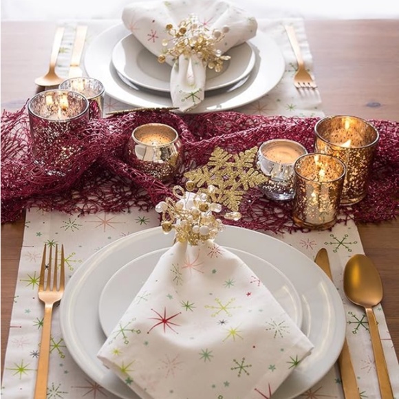 Design Imports Sequin Mesh Table Runner Roll 16" X 10' - Red - Picture 5 of 6